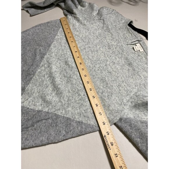 J.Crew Merino wool Blend Gray Colorblock Sweater Women Size Medium Cozy capsule - Picture 5 of 14